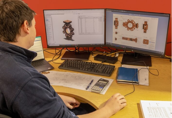 Our design engineers work with the latest 3D solid modelling software to create optimum designs
