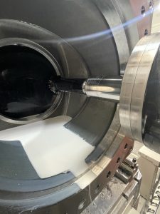 Machining the face of 24" Globe Valve in Hastelloy material