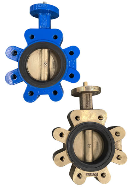 Shipham Valves Concentric Rubber-Lined Butterfly Valves (Blue & Bronze)